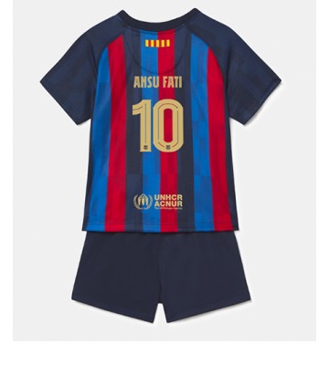 Barcelona Ansu Fati #10 Hjemmedraktsett Barn 2022-23 Kortermet (+ Korte bukser)